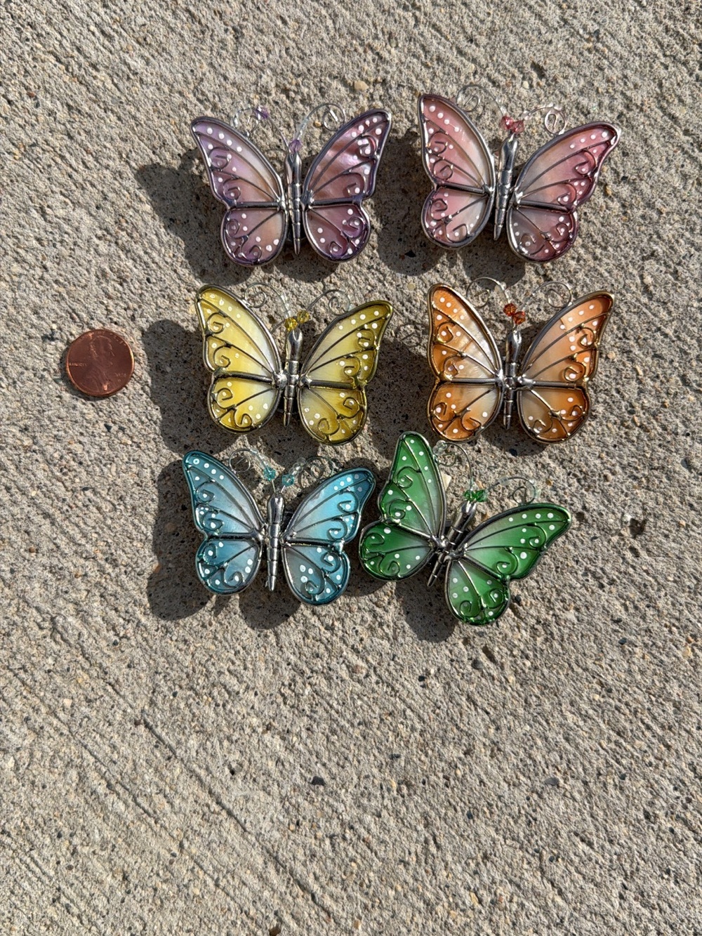 Vintage Butterfly Magnet Set - Set of 6, Multicolor, Kitschy, Cottagecore